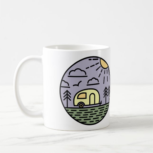 Taza De Café camping campfire montañas wanderlust, senderismo (Izquierda)