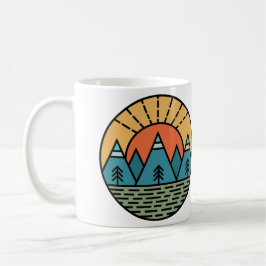 Taza De Café camping campfire montañas wanderlust, senderismo