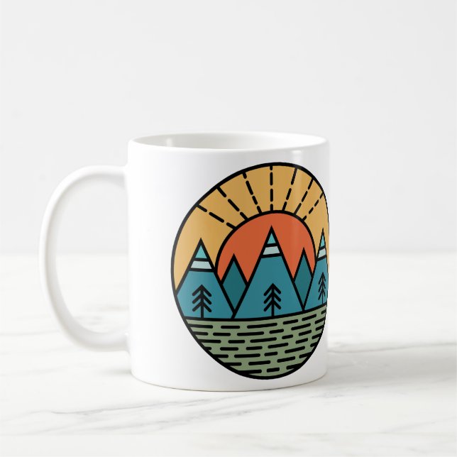 Taza De Café camping campfire montañas wanderlust, senderismo (Izquierda)