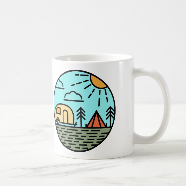 Taza De Café camping campfire montañas wanderlust, senderismo (Derecha)