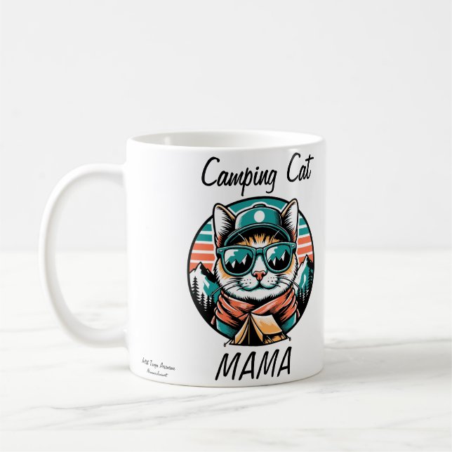 Taza De Café Camping Cat Mama (Izquierda)