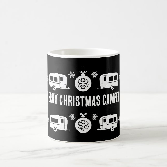 Taza De Café Camping de caravanas felices Navidades (Centro)