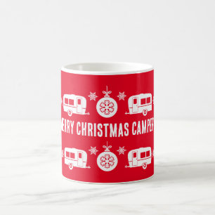 Taza De Café Camping de caravanas felices Navidades
