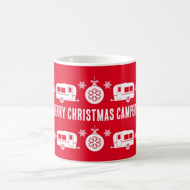 Taza De Café Camping de caravanas felices Navidades (Centro)