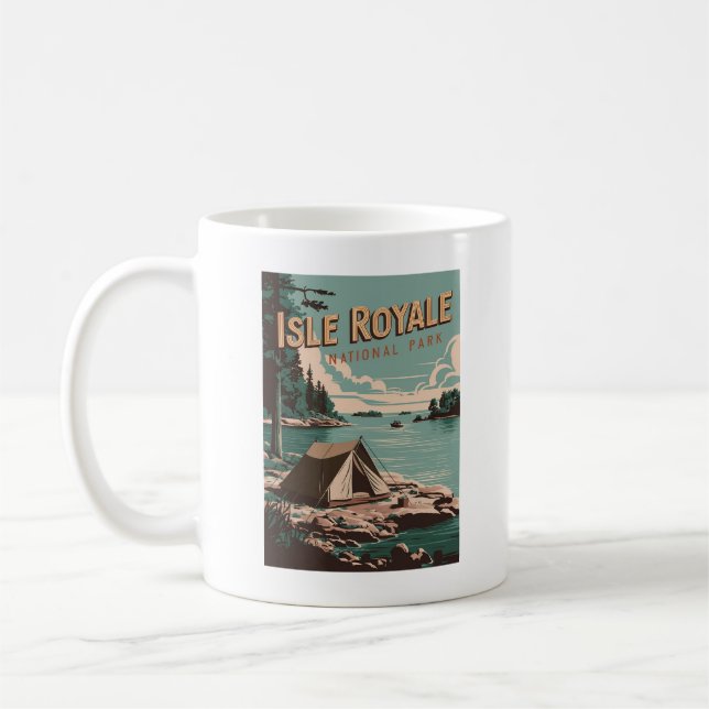Taza De Café Camping del parque nacional de la Isla de Royale (Izquierda)