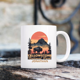 Taza De Café Camping del Parque Nacional Yellowstone Personaliz