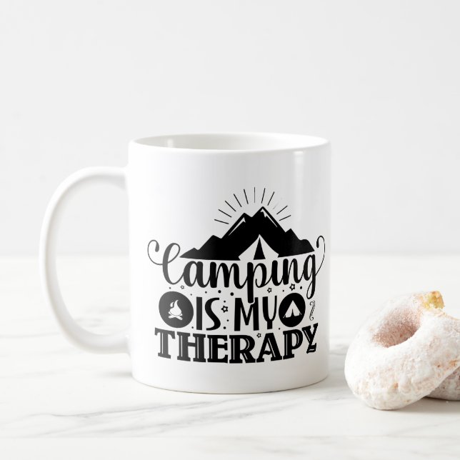 Taza De Café Camping Es Mi Terapia (Con donut)