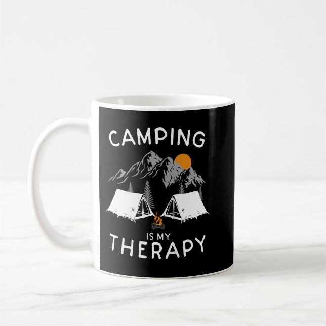 Taza De Café Camping es mi terapia en la naturaleza para hacer  (Izquierda)