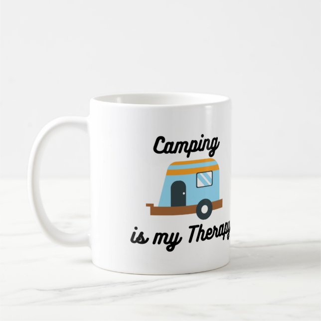 Taza De Café Camping es mi terapia en un café (Izquierda)