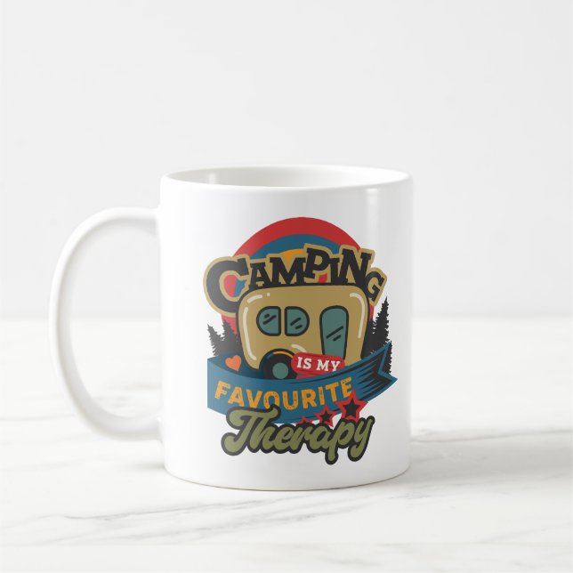 Taza De Café Camping Es Mi Terapia Favorita (Izquierda)