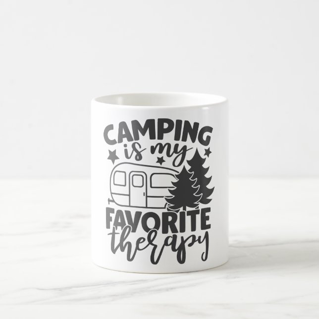 Taza De Café Camping Es Mi Terapia Favorita Diciendo Graciosame (Centro)