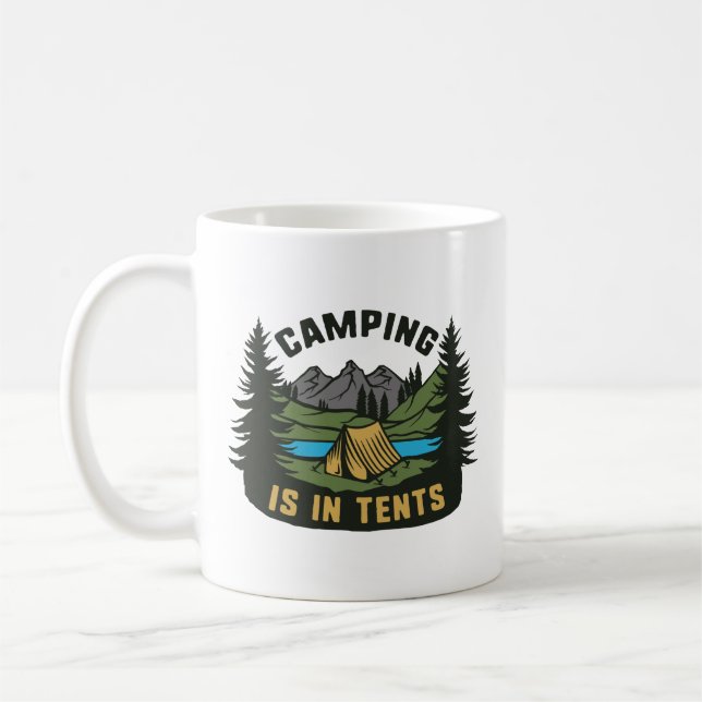 Taza De Café Camping Está En Las Tiendas (Izquierda)