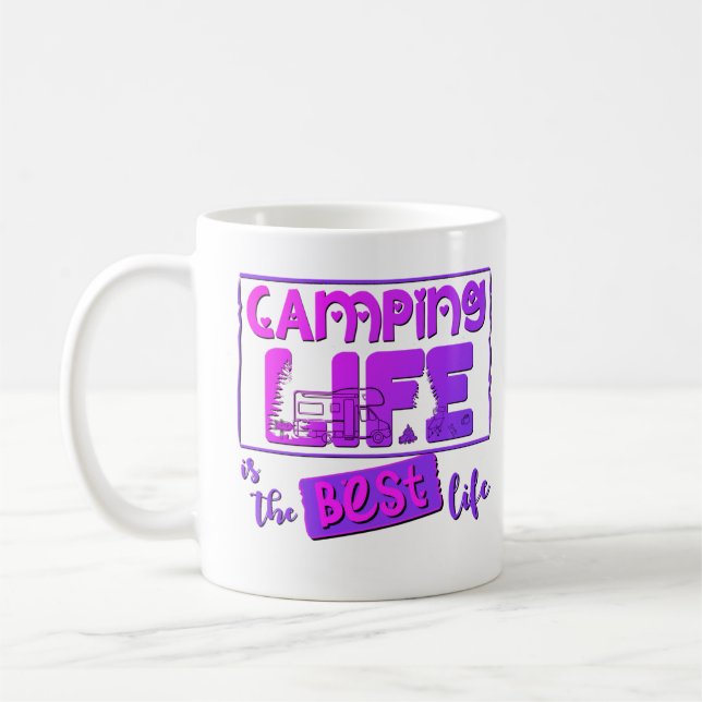 Taza De Café Camping Leben ist das beste Leben (Izquierda)