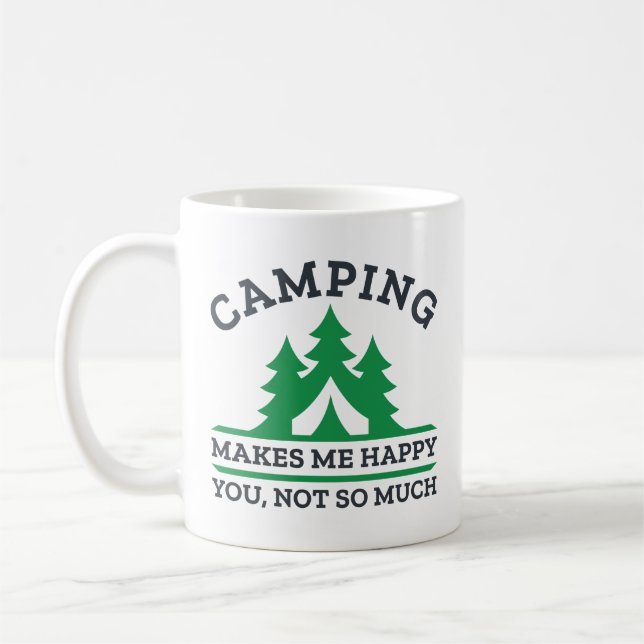 Taza De Café Camping Me Hace Feliz (Izquierda)