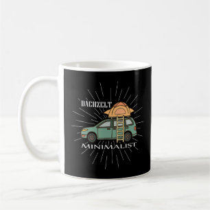 Taza De Café Camping Minimalista de carpas en la azotea