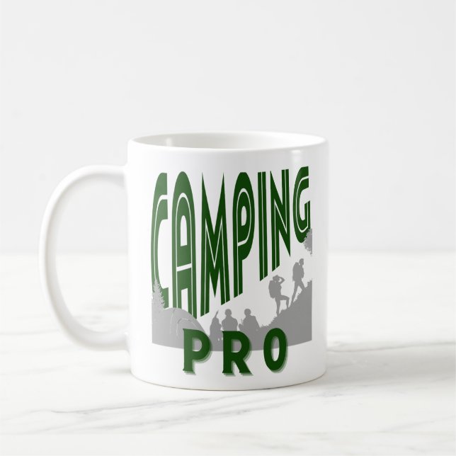 Taza De Café Camping pro print para él - campista profesional (Izquierda)