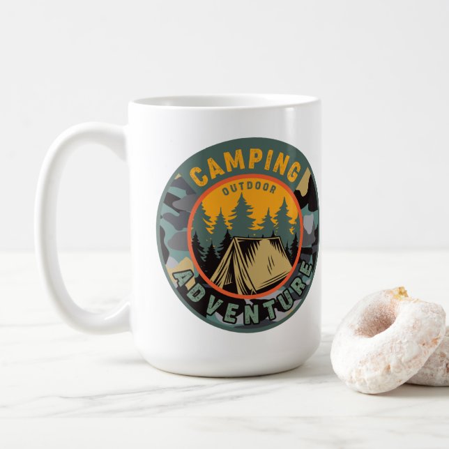 Taza De Café Camping Rústico (Con donut)