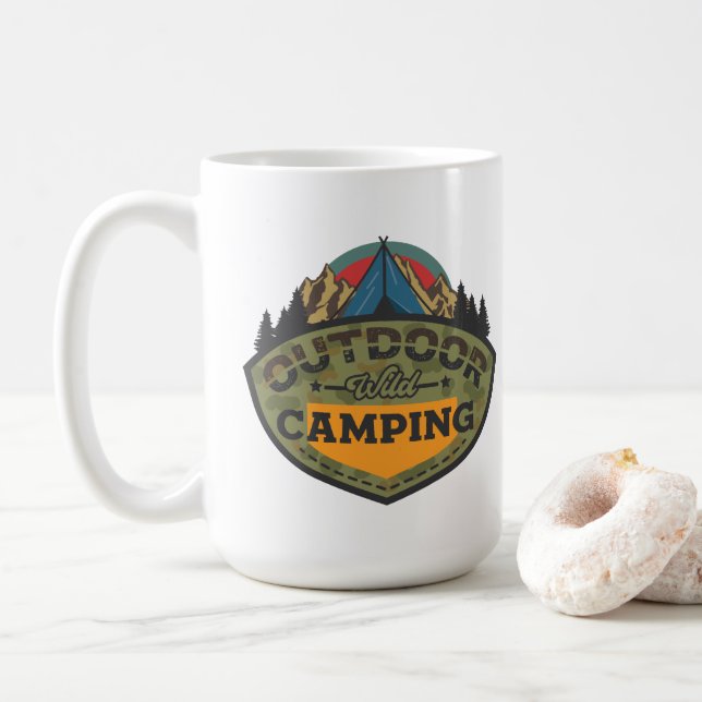 Taza De Café Camping Rústico (Con donut)