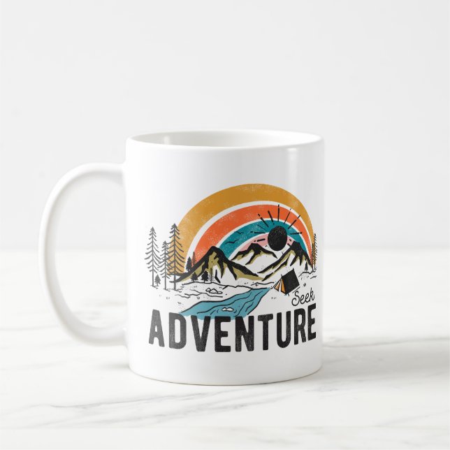 Taza De Café Camping Seek Adventure Mountain (Izquierda)