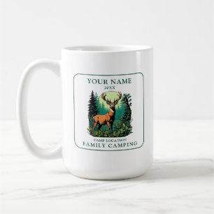 Taza De Café Camping Vintage Deer Forest