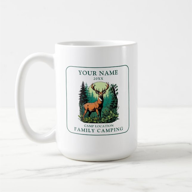 Taza De Café Camping Vintage Deer Forest (Izquierda)