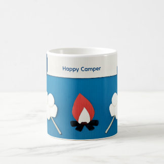 Taza De Café Campista Feliz Texto Personalizado con Fuego y Mal