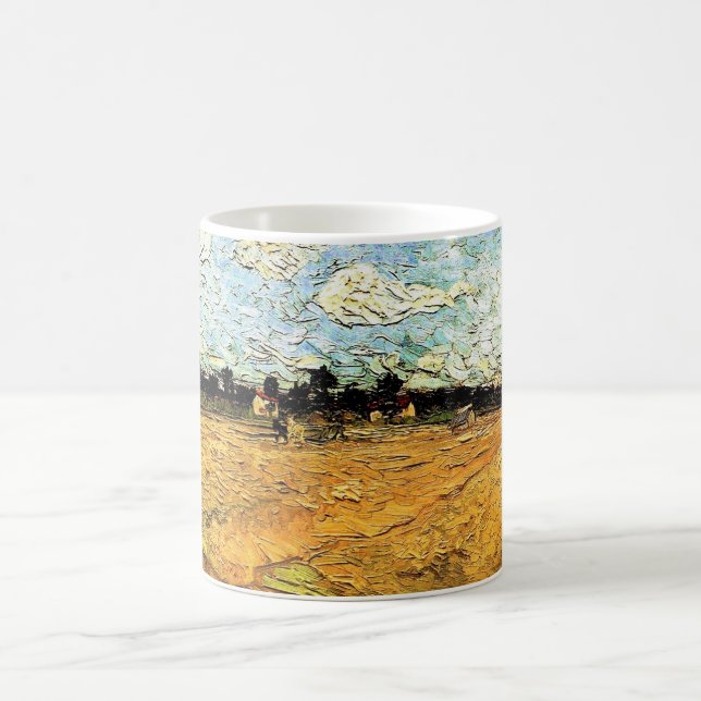 Taza De Café Campo comprimido (los Furrows) de Vincent van Gogh (Centro)