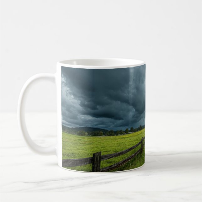 Taza De Café Campo con una valla de madera (Izquierda)