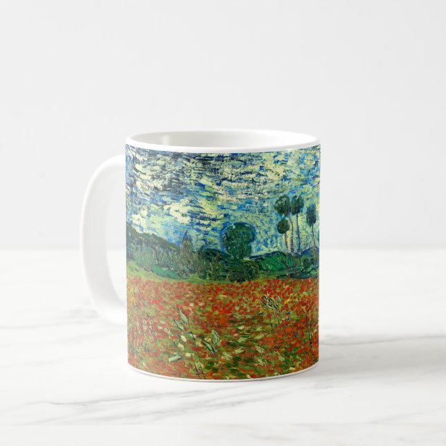 Taza De Café Campo de amapola por Vincent Van Gogh (Anverso izquierdo)