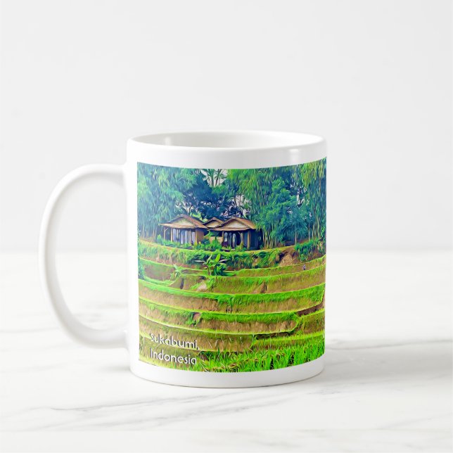 Taza De Café Campo de arroz indonesio (Izquierda)