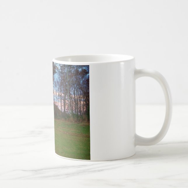 Taza De Café Campo de ciervos y un SunSet rosado (Derecha)