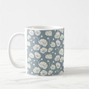Taza De Café Campo de crema de cachorros en azul