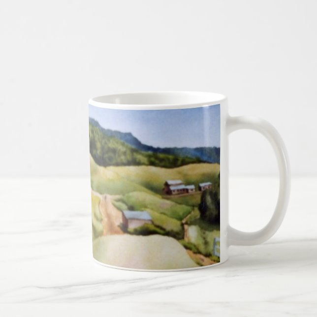 Taza De Café Campo de cultivo rural Road Mug granero (Derecha)