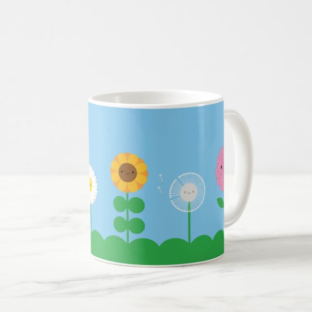 Taza De Café Campo de flores de Kawaii (Anverso derecho)