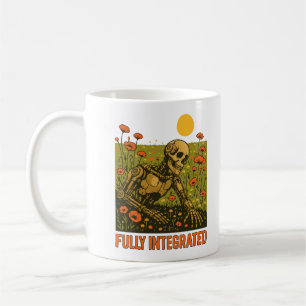 Taza De Café Campo de flores de naturaleza robótica