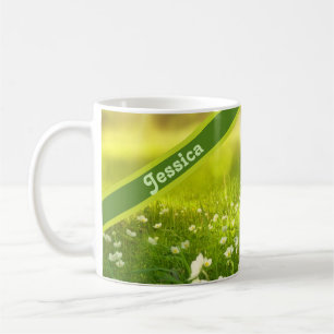 Taza De Café Campo de flores de verano personalizado