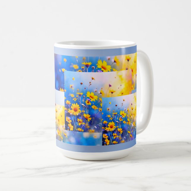 Taza De Café Campo de Flores Modernas (Anverso derecho)
