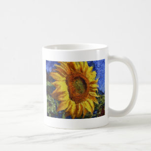 Taza De Café Campo De Girasol En Estilo Artístico Colorido