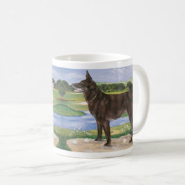 Taza De Café Campo de golf Perro Chocolate Lab Mix Funny