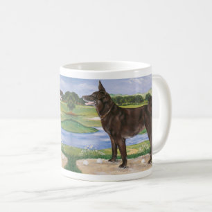Taza De Café Campo de golf Perro Chocolate Lab Mix Funny