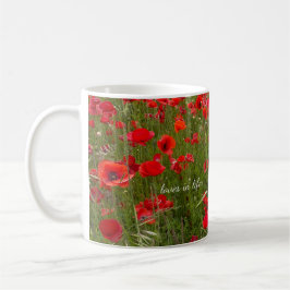 Taza De Café Campo de la amapola roja