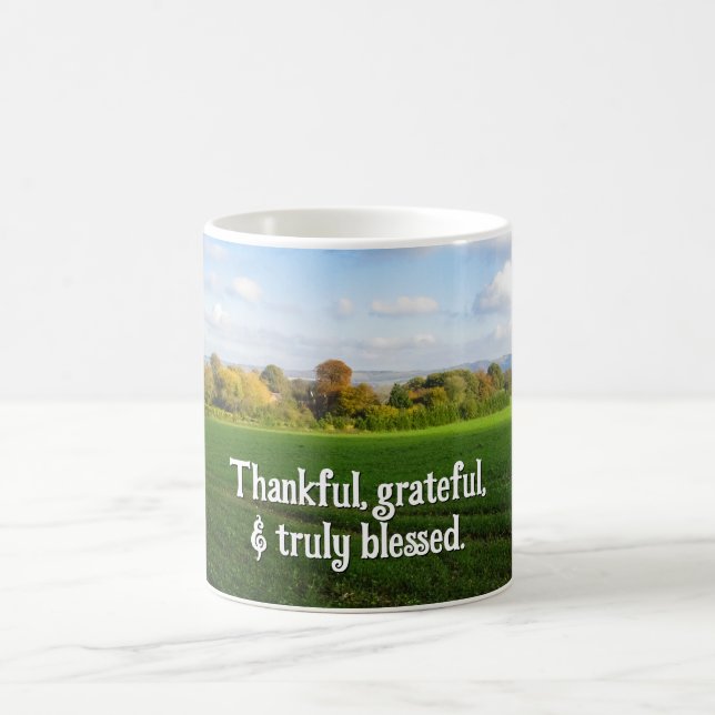 Taza De Café Campo de otoño - Acción de Gracias personalizada (Centro)