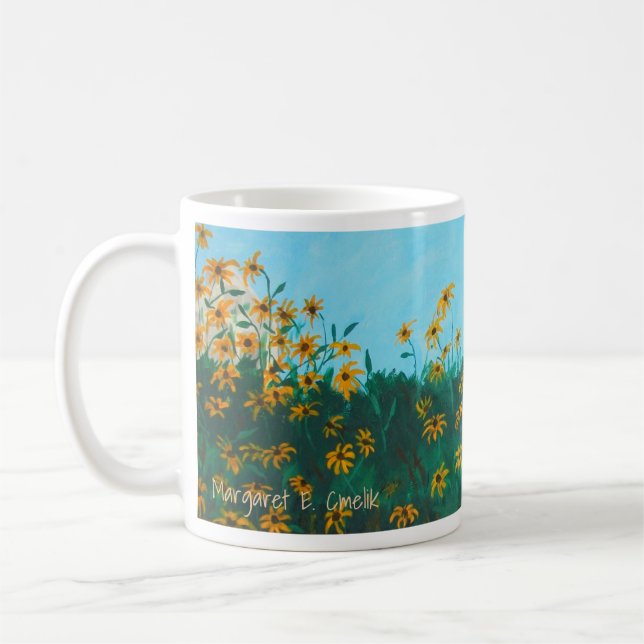 Taza De Café Campo de Susans de ojos negros por pintura de gran (Izquierda)