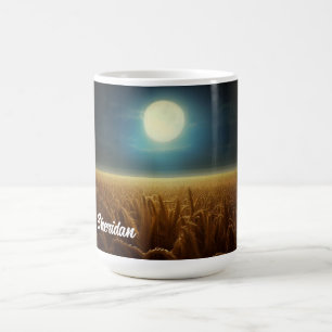 Taza De Café Campo de trigo bajo luz de la luna