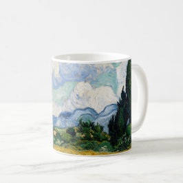 Taza De Café Campo de trigo con cipreses