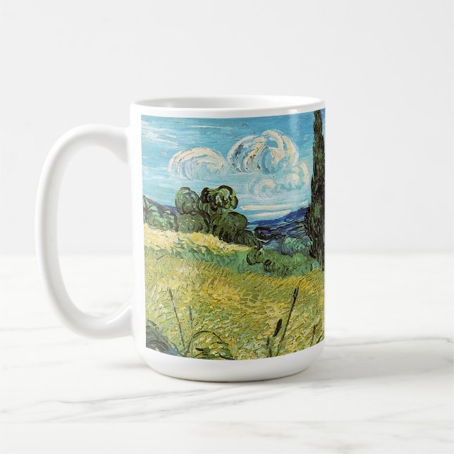 Taza De Café Campo de Trigo Verde Vincent van Gogh (Izquierda)