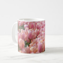 Taza De Café Campo de tulipano rosado