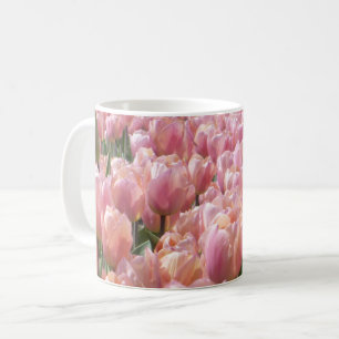 Taza De Café Campo de tulipano rosado