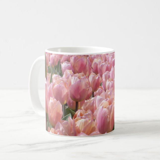 Taza De Café Campo de tulipano rosado (Anverso izquierdo)