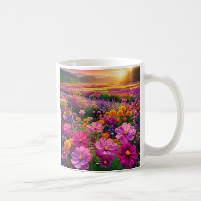 Taza De Café Campo del Personalizable de Flor Silvestre Radianc (Derecha)